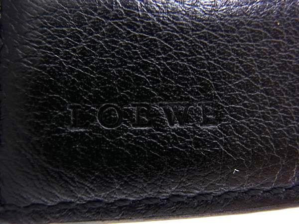 LOEWE ロエベ 二つ折り財布 アナグラム バイフォールド コイン ウォレット ボルドー系 ブラック系 PVC レザー メンズ 超美品