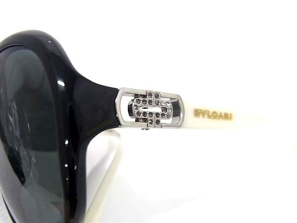 BVLGARI ブルガリ サングラス パレンテシ 8107-B-A ブラック系 ホワイト系 プラスチック ラインストーン レディース 美品