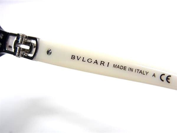 BVLGARI ブルガリ サングラス パレンテシ 8107-B-A ブラック系 ホワイト系 プラスチック ラインストーン レディース 美品