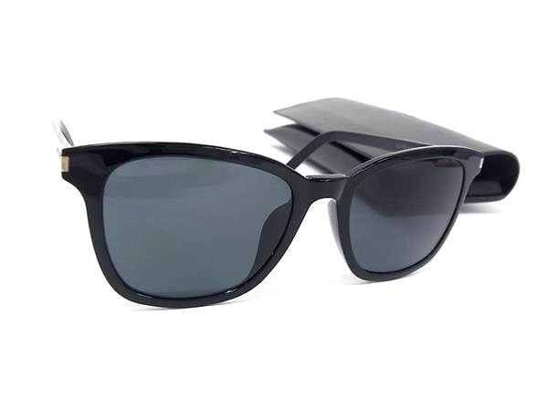 SAINT LAURENT サンローラン サングラス ウェリントンシェイプ アジアンフィット SL 716/K SLIM ブラック系 プラスチック ユニセックス 美品