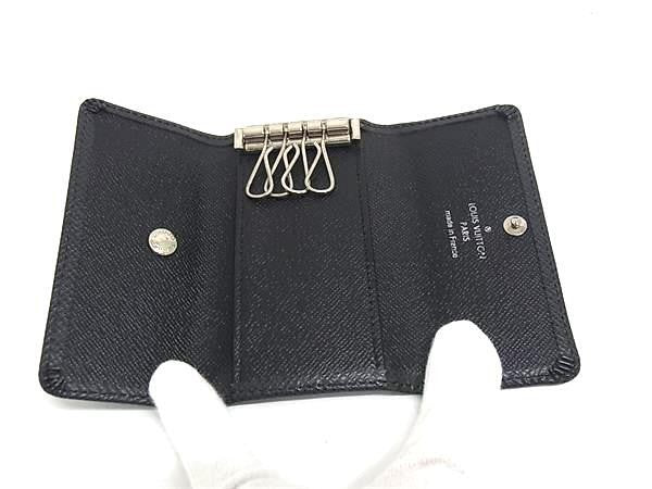 LOUIS VUITTON ルイヴィトン キーケース タイガ ミュルティクレ4 M30522 アルドワーズ系 レザー メンズ ４連 シルバー金具 美品