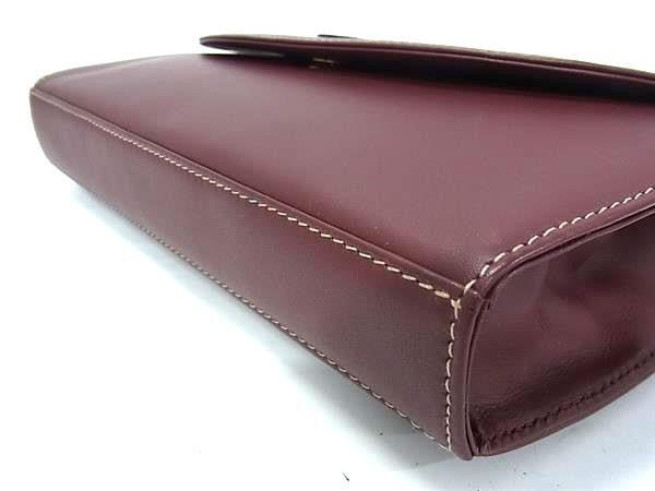 Cartier カルティエ クラッチバッグ マストライン ボルドー系 レザー レディース 2WAY ショルダーバッグ 美品