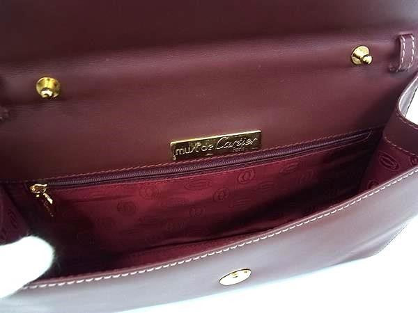 Cartier カルティエ クラッチバッグ マストライン ボルドー系 レザー レディース 2WAY ショルダーバッグ 美品