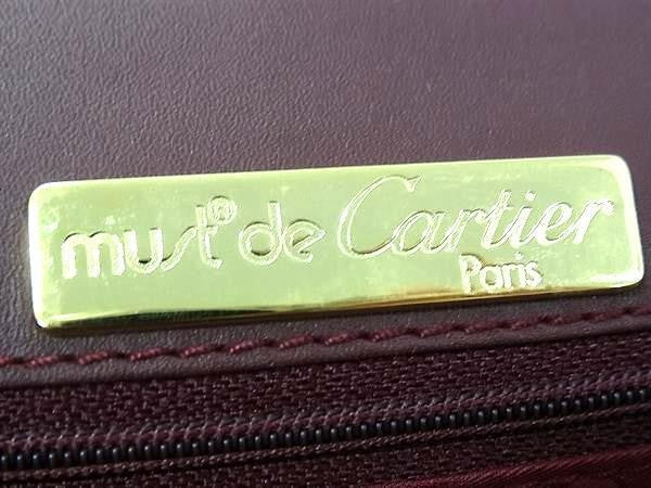 Cartier カルティエ クラッチバッグ マストライン ボルドー系 レザー レディース 2WAY ショルダーバッグ 美品