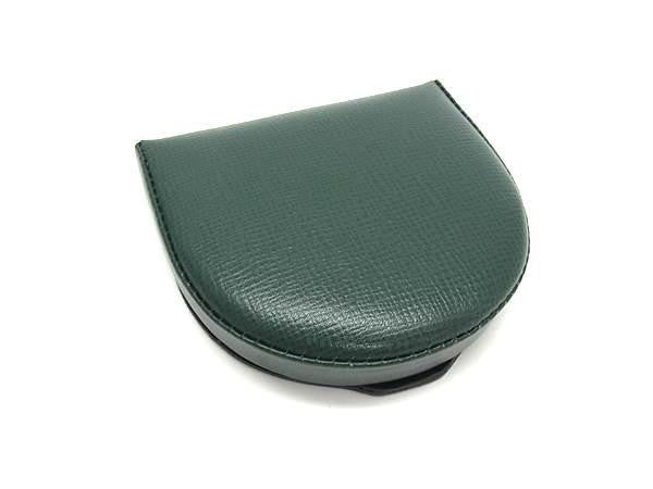 Valextra ヴァレクストラ 小銭入れ 馬蹄型コインケース V0L89 グリーン系 レザー ユニセックス コインパース 超美品