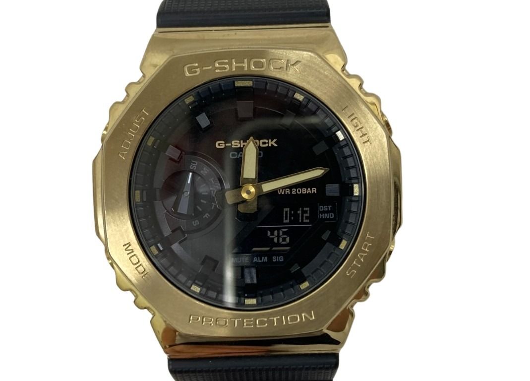 CASIO カシオ 時計 G-SHOCK メタルカバードシリーズ GM-2100G-1A9JF ブラック ゴールド系 樹脂／ステンレススチール 樹脂バンド メンズ アナデジ 美品
