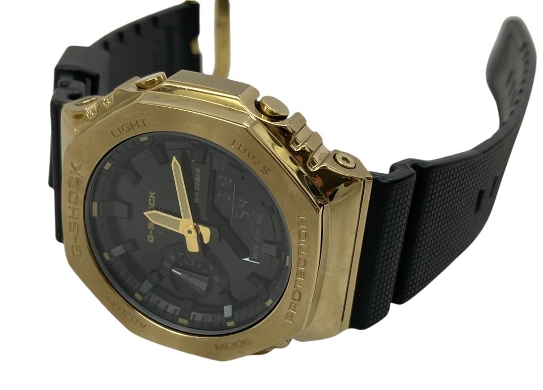 CASIO カシオ 時計 G-SHOCK メタルカバードシリーズ GM-2100G-1A9JF ブラック ゴールド系 樹脂／ステンレススチール 樹脂バンド メンズ アナデジ 美品