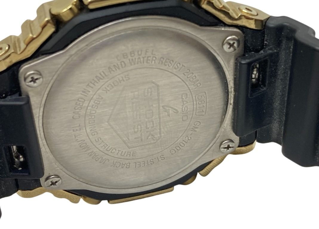 CASIO カシオ 時計 G-SHOCK メタルカバードシリーズ GM-2100G-1A9JF ブラック ゴールド系 樹脂／ステンレススチール 樹脂バンド メンズ アナデジ 美品