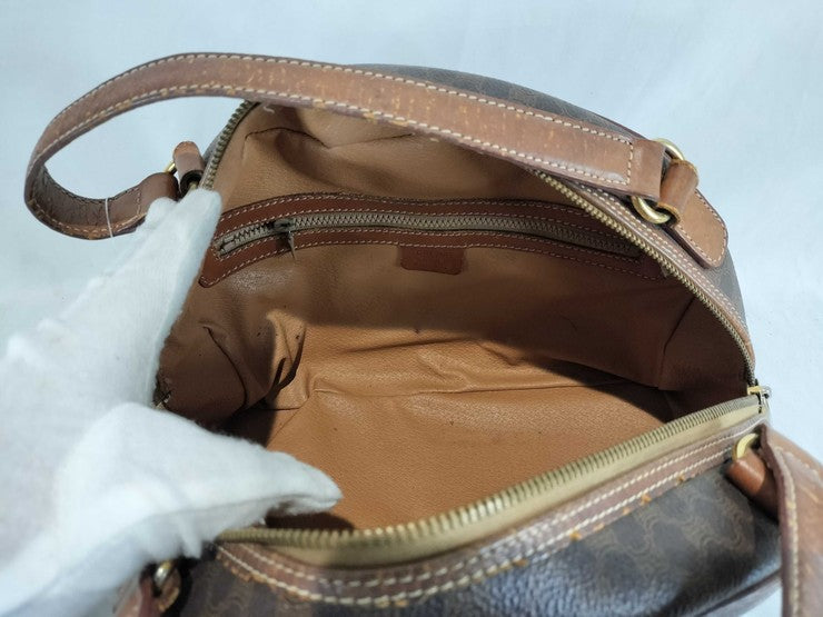 CELINE セリーヌ ハンドバッグ トリオンフ MC96 ブラウン系 PVC レザー レディース ハーフムーン