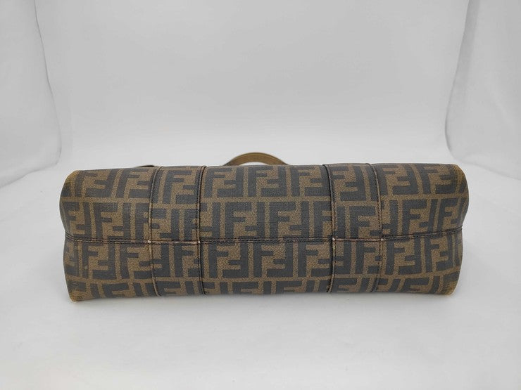 FENDI フェンディ トートバッグ ズッカ 7VA196 ブラウン系 PVC レディース 美品