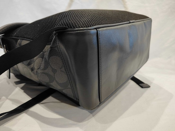 COACH コーチ リュックサック シグネチャー F38755 ブラック系 PVC レザー メンズ 美品
