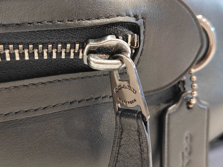 COACH コーチ リュックサック シグネチャー F38755 ブラック系 PVC レザー メンズ 美品