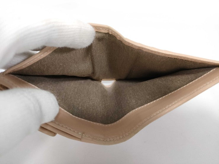 FENDI フェンディ 二つ折り財布 ズッキーノ 8M0188 ベージュ系 キャンバス レザー レディース ゴールド金具 美品