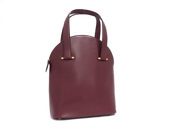 Cartier カルティエ ハンドバッグ ボルドー レザー レディース 美品