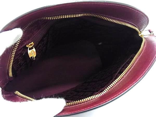Cartier カルティエ ハンドバッグ ボルドー レザー レディース 美品