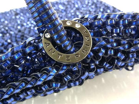 ANTEPRIMA アンテプリマ ハンドバッグ ワイヤーバッグ ブルー PVCワイヤー レディース 美品