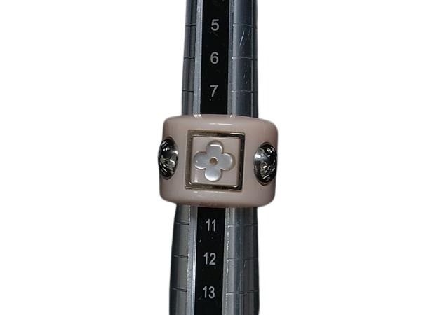 LOUIS VUITTON ルイヴィトン リング 指輪 バーグ ランダムフラワー リング M65955 ピンク系 レジン レディース 美品