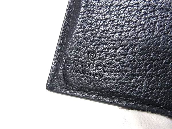 GUCCI グッチ 財布 495053 ブラック ゴールド レザー メンズ ビー 蜂 二つ折り 財布 美品