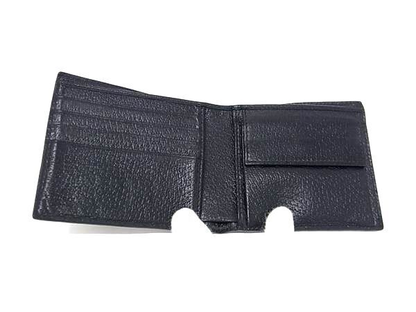 GUCCI グッチ 財布 495053 ブラック ゴールド レザー メンズ ビー 蜂 二つ折り 財布 美品