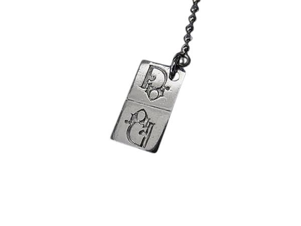 ChristianDior クリスチャンディオール ピアス シルバー メタル レディース ロゴ ダイス フック式 美品