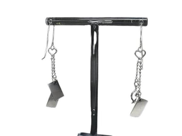 ChristianDior クリスチャンディオール ピアス シルバー メタル レディース ロゴ ダイス フック式 美品