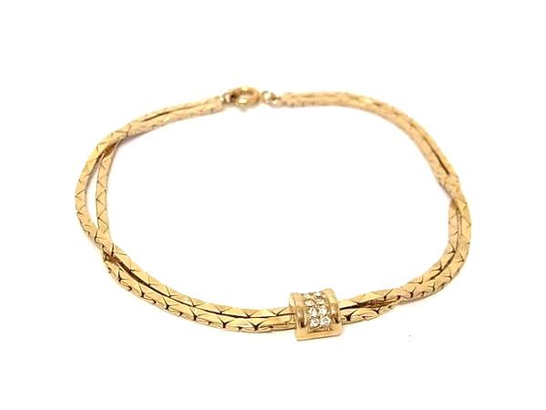 ChristianDior クリスチャンディオール ブレスレット ゴールド メタル レディース ラインストーン 美品