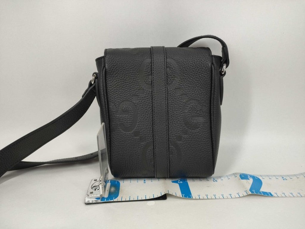 GUCCI グッチ ショルダーバッグ スモール メッセンジャーバッグ 760235 ブラック系 ジャンボGG ユニセックス シルバー金具 美品