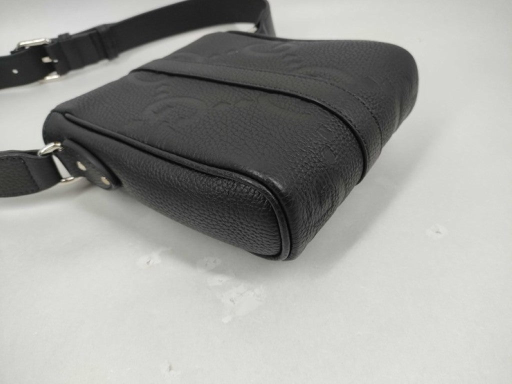 GUCCI グッチ ショルダーバッグ スモール メッセンジャーバッグ 760235 ブラック系 ジャンボGG ユニセックス シルバー金具 美品