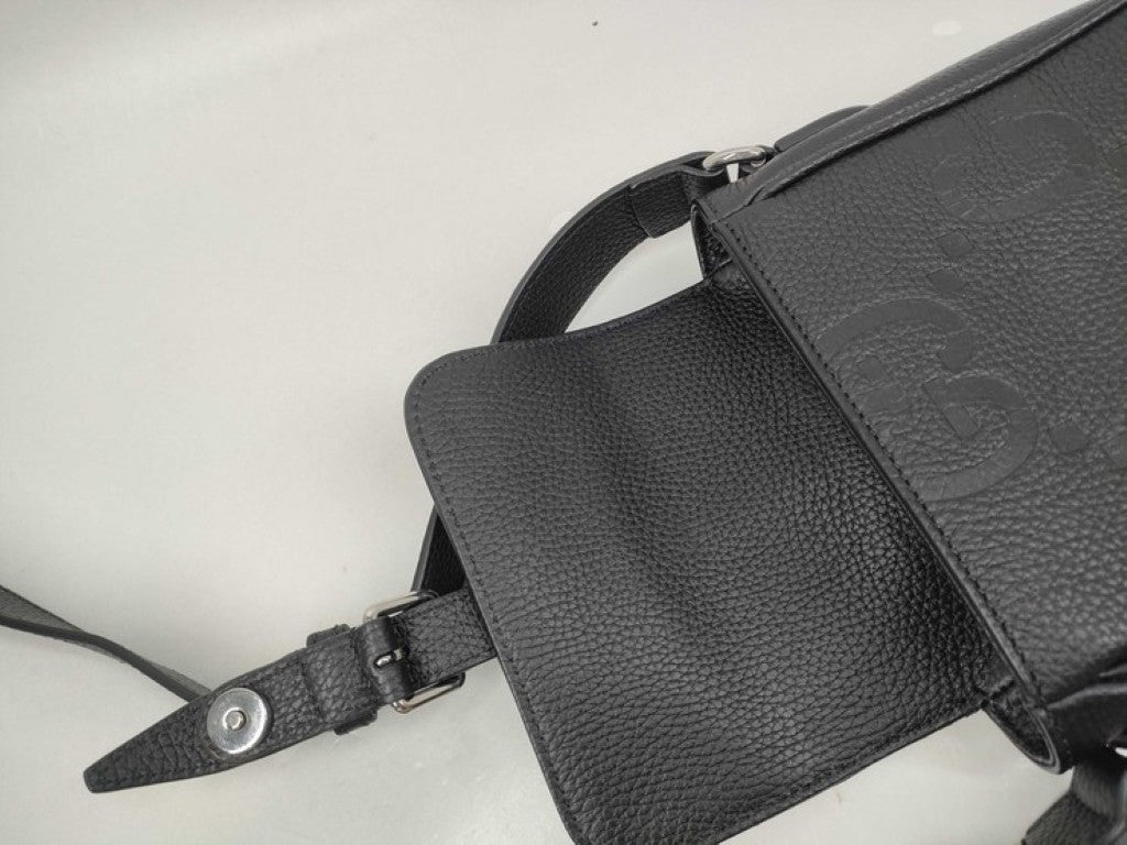 GUCCI グッチ ショルダーバッグ スモール メッセンジャーバッグ 760235 ブラック系 ジャンボGG ユニセックス シルバー金具 美品