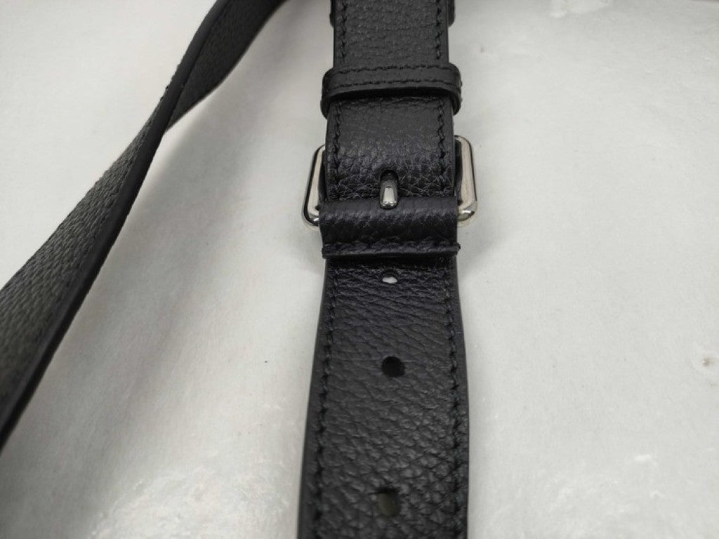 GUCCI グッチ ショルダーバッグ スモール メッセンジャーバッグ 760235 ブラック系 ジャンボGG ユニセックス シルバー金具 美品