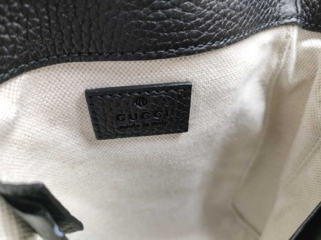 GUCCI グッチ ショルダーバッグ スモール メッセンジャーバッグ 760235 ブラック系 ジャンボGG ユニセックス シルバー金具 美品
