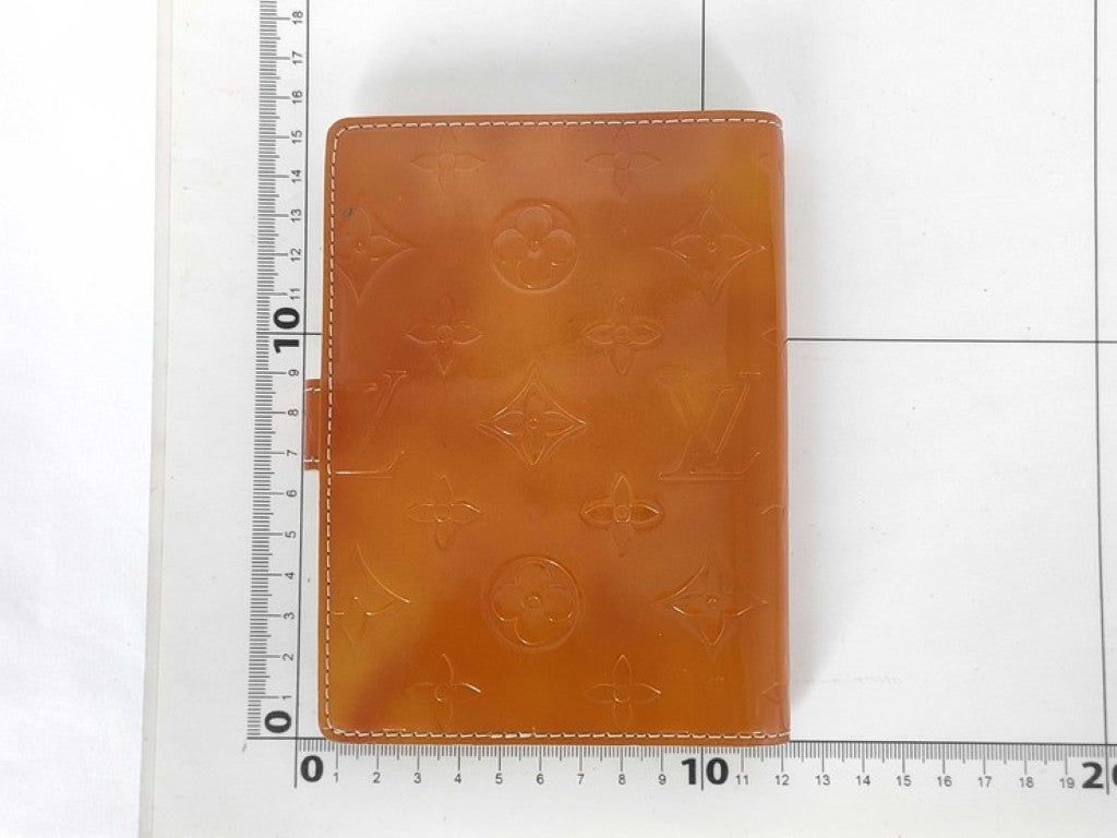 LOUIS VUITTON ルイヴィトン 手帳カバー アジェンダPM R21001 イエロー系 モノグラムヴェルニ レディース システム手帳 6穴 美品
