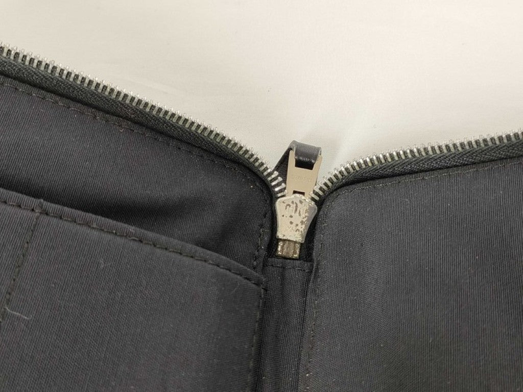 HERMES エルメス 長財布 エールライン パースGM グレー系 キャンバス ユニセックス シルバー金具 美品