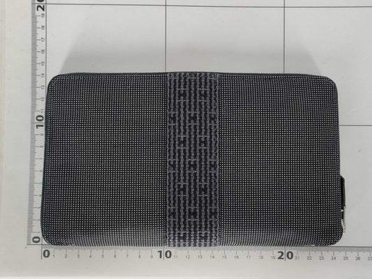 HERMES エルメス 長財布 エールライン パースGM グレー系 キャンバス ユニセックス シルバー金具 美品