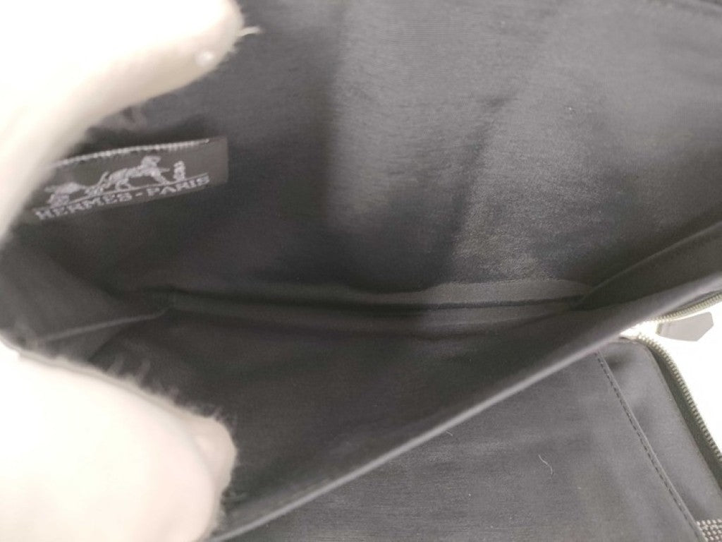 HERMES エルメス 長財布 エールライン パースGM グレー系 キャンバス ユニセックス シルバー金具 美品