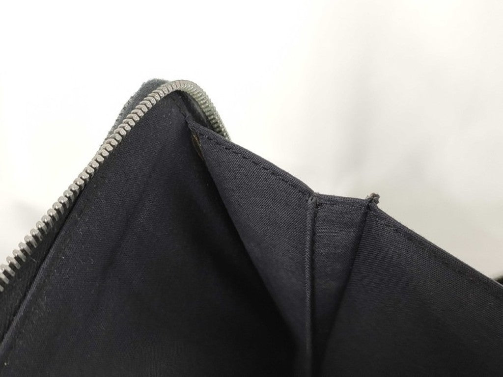 HERMES エルメス 長財布 エールライン パースGM グレー系 キャンバス ユニセックス シルバー金具 美品