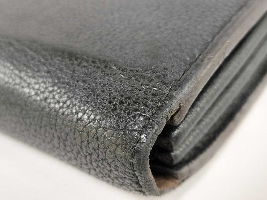 LOUIS VUITTON ルイヴィトン 長財布 ポルトフォイユ コメット M60146 ブラック系 レザー ユニセックス L字ファスナー シルバー金具