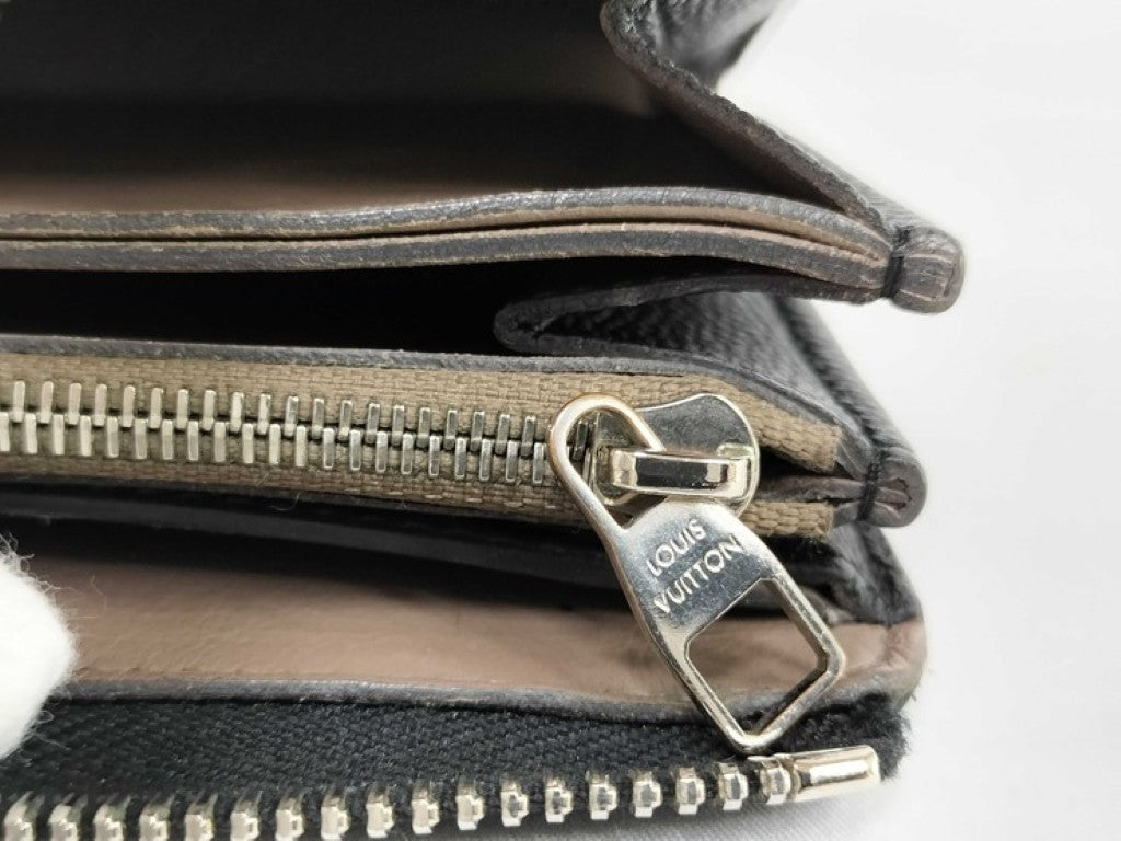 LOUIS VUITTON ルイヴィトン 長財布 ポルトフォイユ コメット M60146 ブラック系 レザー ユニセックス L字ファスナー シルバー金具