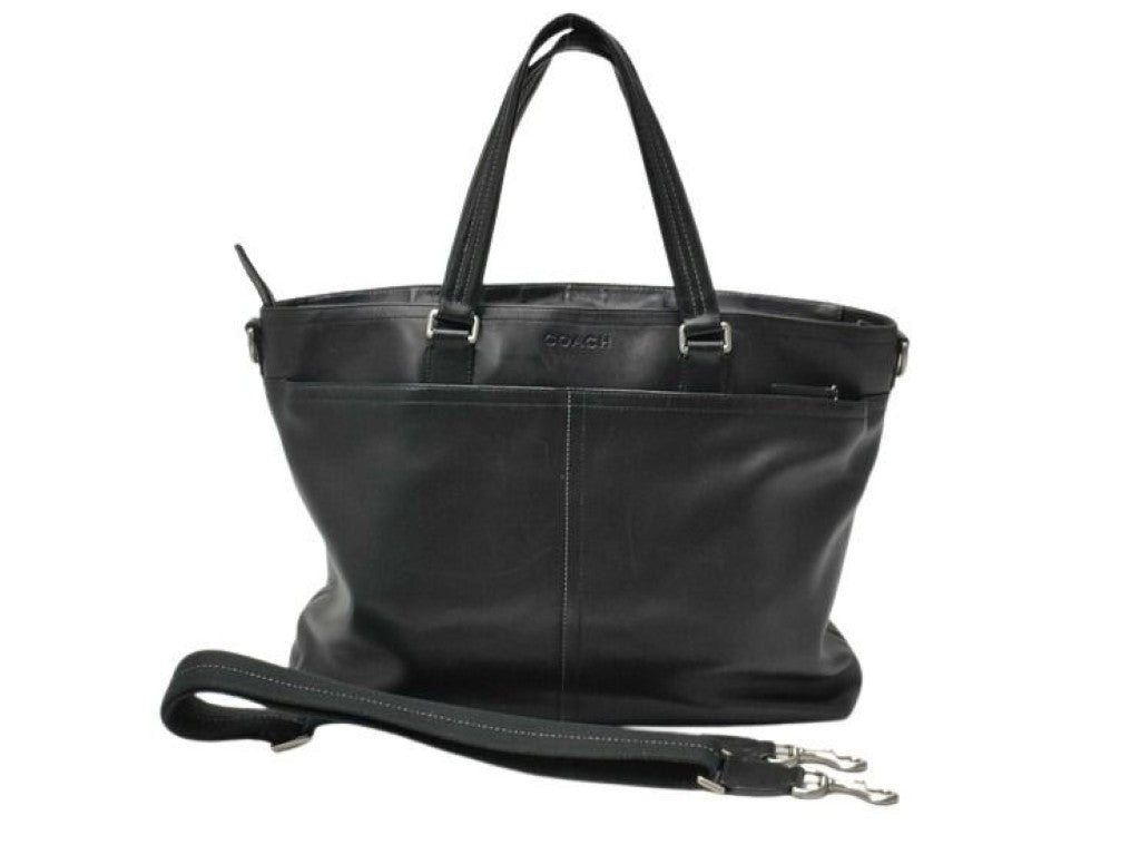 COACH コーチ トートバッグ レキシントン F70673 ブラック系 レザー レディース 2WAY ハンドバッグ ショルダーバッグ シルバー金具 美品