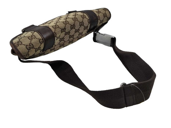 GUCCI グッチ ボディバッグ GGキャンバス 145851 ブラウン ベージュ系 キャンバス レザー ユニセックス ウエストバッグ 美品