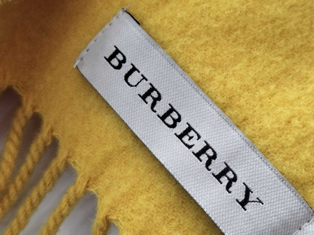 BURBERRY バーバリー マフラー イエロー系 カシミヤ100％ ユニセックス 美品