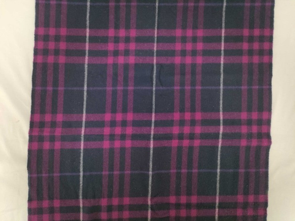 BURBERRY バーバリー マフラー パープル系 ウール100％ ユニセックス チェック 美品