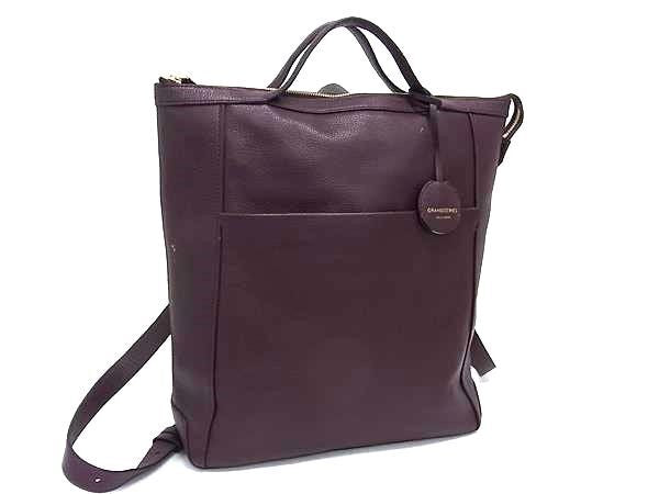 COLE HAAN コールハーン ハンドバッグ グランド アンビション パープル系 レザー レディース 2WAY トートバッグ ショルダーバッグ リュック ゴールド金具 美品