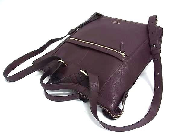COLE HAAN コールハーン ハンドバッグ グランド アンビション パープル系 レザー レディース 2WAY トートバッグ ショルダーバッグ リュック ゴールド金具 美品
