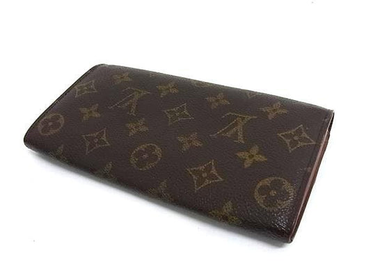 LOUIS VUITTON ルイヴィトン 長財布 ポシェット ポルト モネ クレディ M61725 ブラウン系 モノグラム ユニセックス 二つ折り 美品