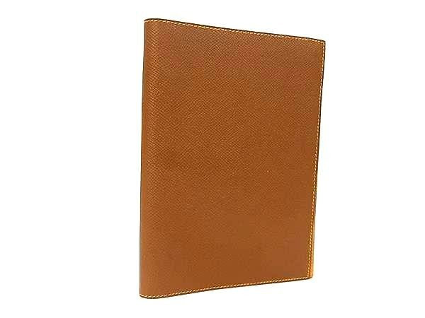 HERMES エルメス 手帳カバー グローブトロッター ブラウン系 イエロー系 クシュベル ユニセックス バイカラー シルバー金具 超美品
