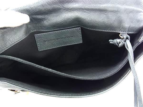BALENCIAGA バレンシアガ クラッチバッグ ジャイアント エンベロープ 186182 グレー系 レザー ユニセックス セカンドバッグ ゴールド金具 美品