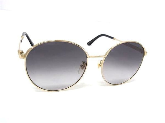 GUCCI グッチ サングラス インターロッキングG GG0206SK ゴールド系×レンズ ブラックグラデーション メタル ユニセックス 美品