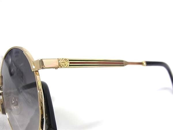GUCCI グッチ サングラス インターロッキングG GG0206SK ゴールド系×レンズ ブラックグラデーション メタル ユニセックス 美品