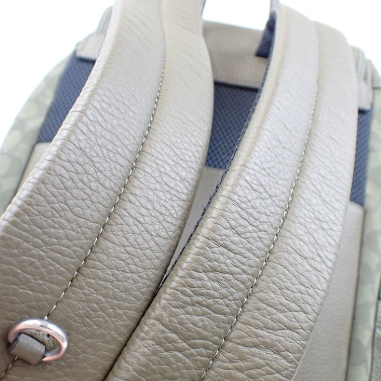 COACH コーチ リュックサック シグネチャー CE523 カーキ系 キャンバス×レザー ユニセックス バックパック 巾着 美品